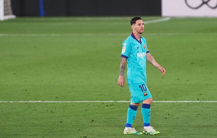 Lionel Messi í sigrinum á Villareal í gær.