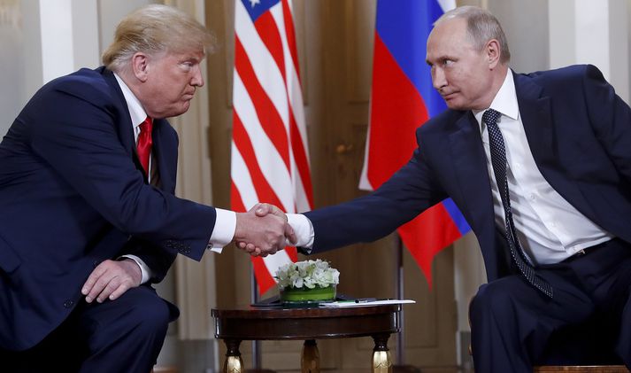 Donald Trump og Vladimir Putin í Helsinki.