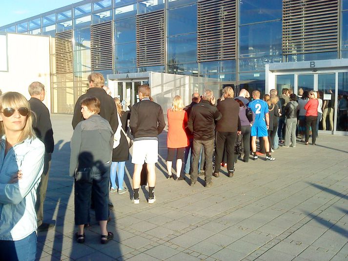 Á kjörstað í kvöld.