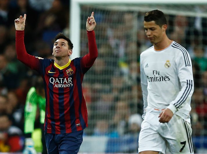 Messi fagnaði en Ronaldo var svekktur.