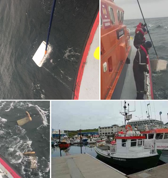 Myndirnar eru allar af vettvangi nema sú sem er að bátnum sem sökk.