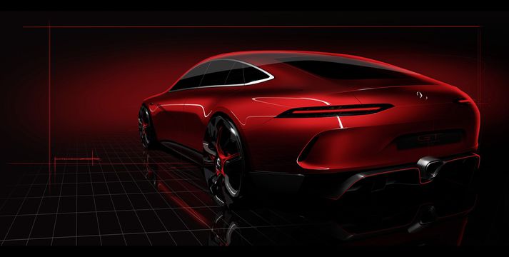 Mercedes Benz GT4 Concept verður á pöllunum í Genf í vikunni.