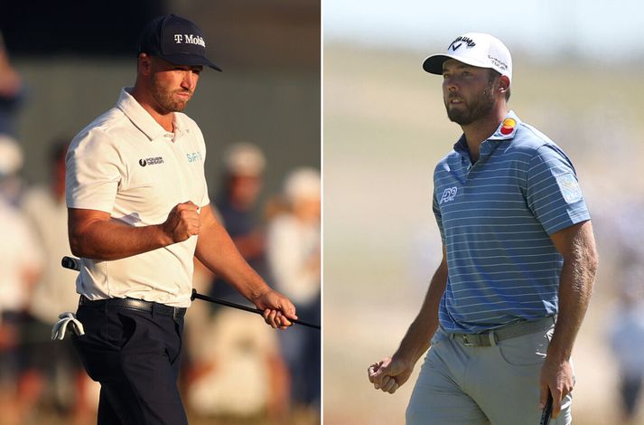 Wyndham Clark og Sam Burns eru að berjast um toppsætið á U.S. Open þessa stundina.