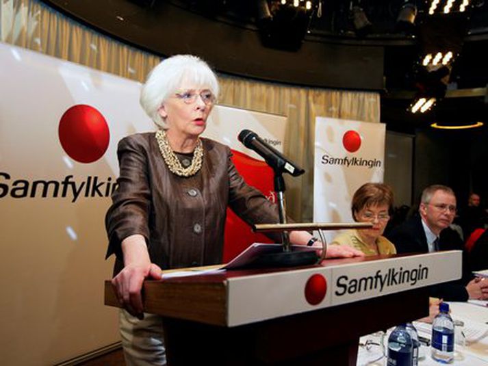 Jóhanna Sigurðardóttir, forsætisráðherra og formaður Samfylkingarinnar, á flokksstjórnarfundi í maí 2009. Mynd/Vilhelm Gunnarsson