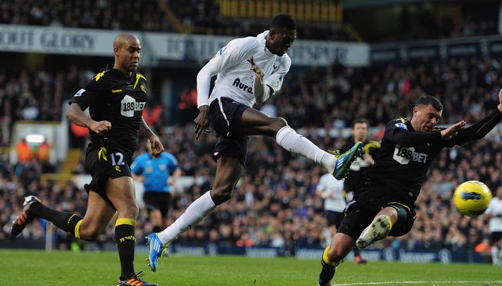 Adebayor í leik með Tottenham.