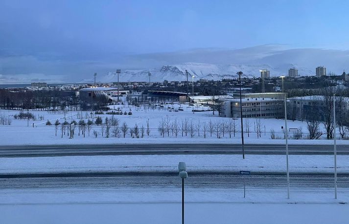 Hvít jörð á höfuðborgarsvæðinu í dag.