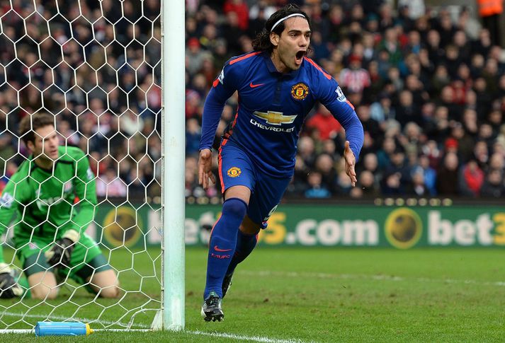 Radamel Falcao átti ekki góða daga á Old Trafford.