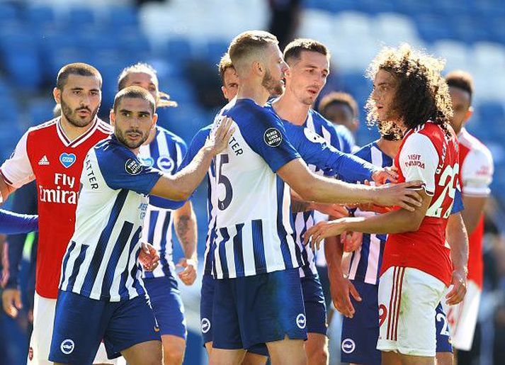 Matteo Guendouzi í vandræðunum gegn Brighton.