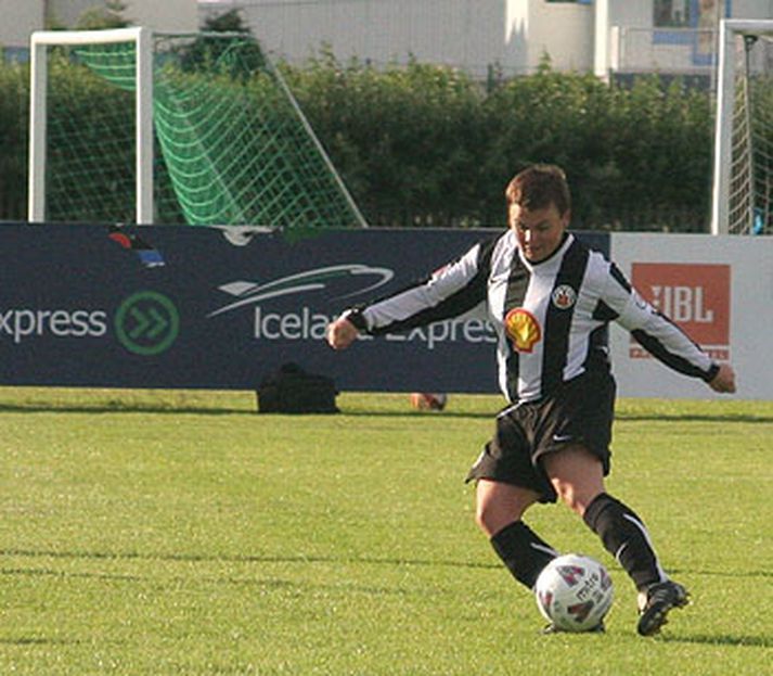 Olga Færseth skoraði fjögur mörk fyrir KR sem vann Breiðablik 7-3 á útivelli.