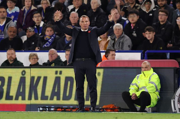 Leicester City v Nottingham Forest - Premier League LEICESTER, ENGLAND - OCTOBER 03: Brendan Rogers, Manager of Leicester City reacts during the Premier League match between Leicester City and Nottingham Forest at The King Power Stadium on October 03, 2022 in Leicester, England. (Photo by Nathan Stirk/Getty Images)