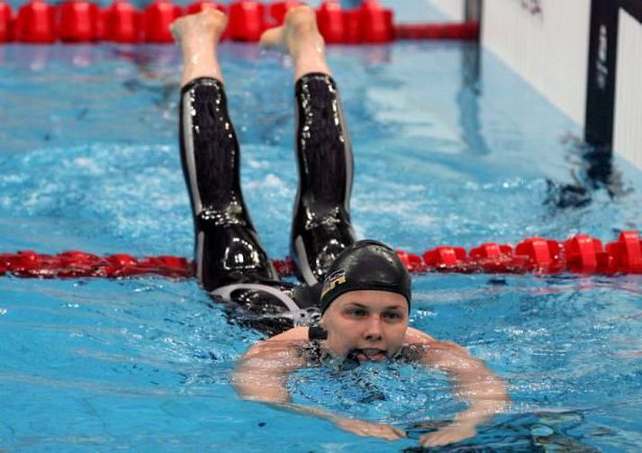 Britta Steffen vann bæði 100 og 50 metra skriðsund kvenna.
