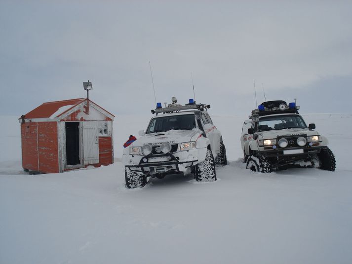 Á myndinni sést neyðarskýlið við Hreysiskvísl.