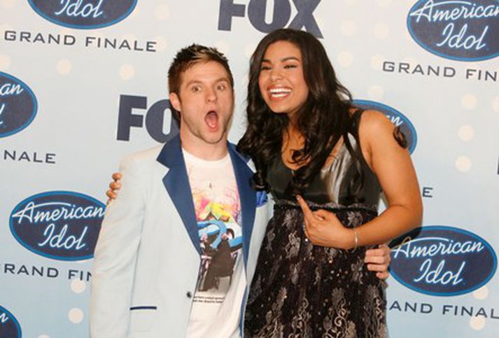 Blake Lewis og Jordin Sparks eftir úrslitin.