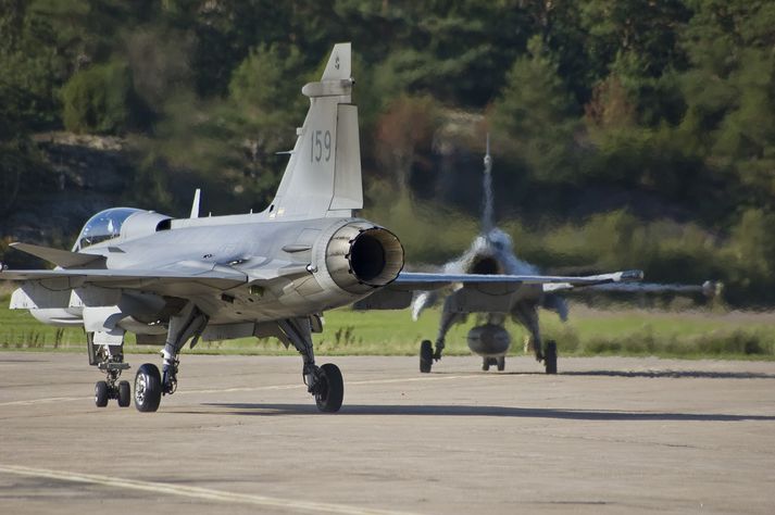 Jas 3 Gripen, herþota úr smiðju Saab.