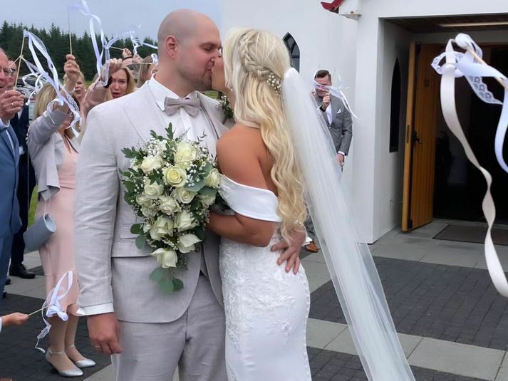Katrín Edda og Markus létu pússa sig saman í Þýskalandi og á Íslandi.