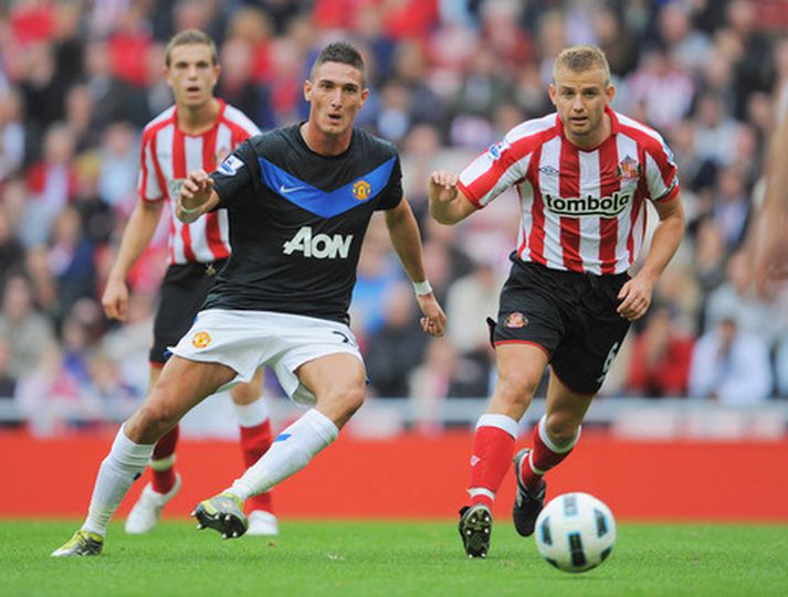 Federico Macheda í leik með Manchester United.