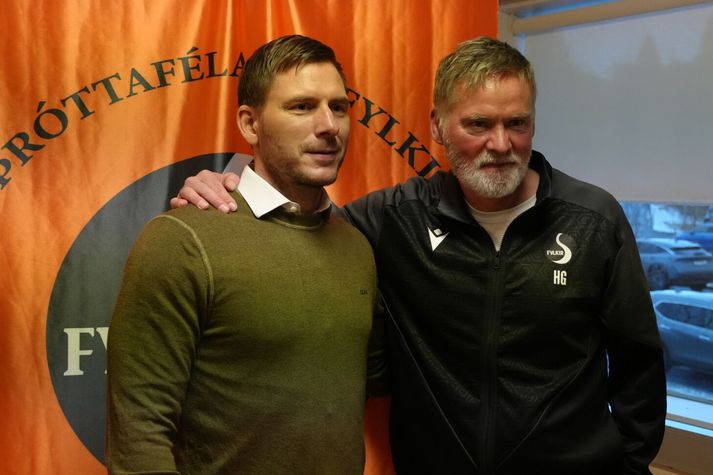 Björn Viðar Árbjörnsson, formaður meistaraflokksráðs karla og Heimir Guðjónsson.