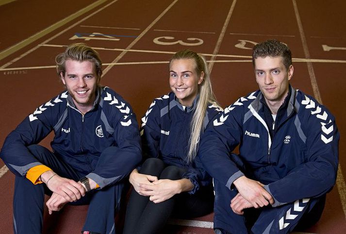 Þau Ívar Kristinn Jasonarson, Dórthea Jóhannesdóttir og Einar Daði Lárusson ætla að spretta úr spori í Kringlunni um helgina.