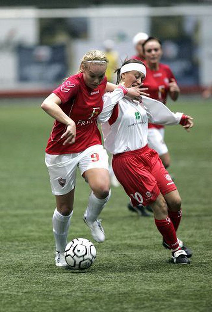 Margrét Lára skoraði þrennu í dag.