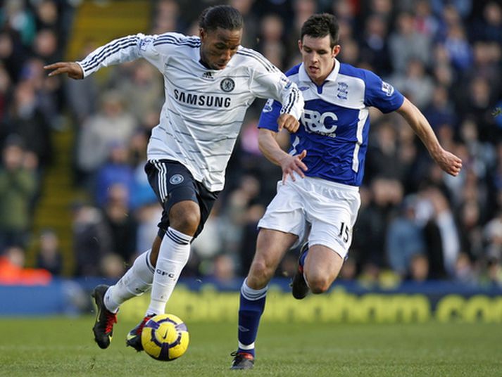 Didier Drogba í leiknum á móti Birmingham í gær.