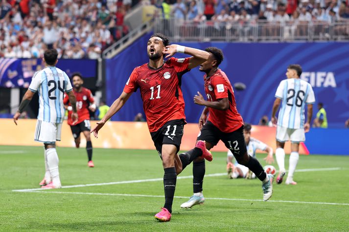 Mostafa Zico skoraði tvö mörk í gær gegn Argentínu en aðeins annað markið fékk að standa.