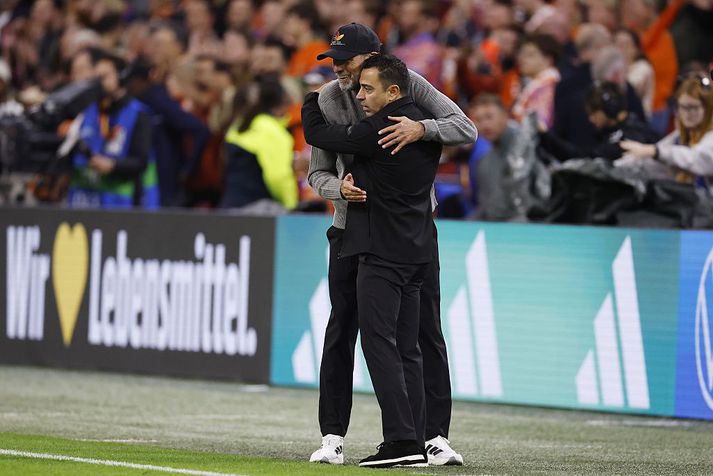 Jürgen Klopp og  Xavi Hernández stýrðu liðunum í fyrsta sinn í kvöld.