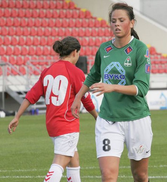 Sara Björk í leik með Breiðabliki í sumar.