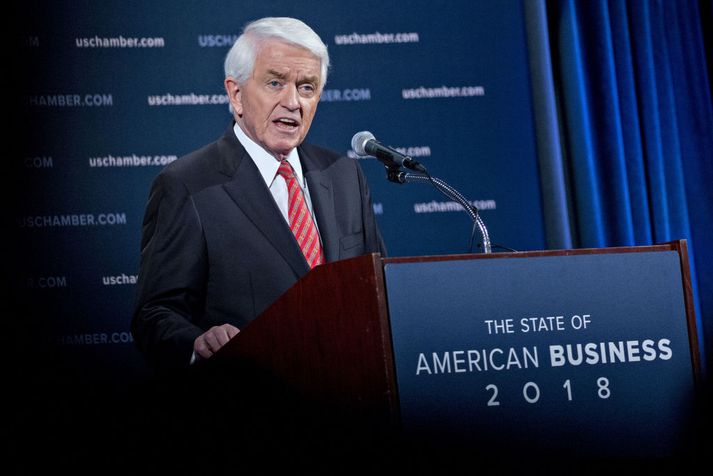 Tom Donohue forseti viðskiptaráðsins er ekki sáttur við verndarstefnu Trump forseta.