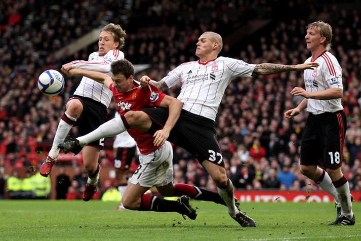 Evans í leik með United gegn Liverpool.