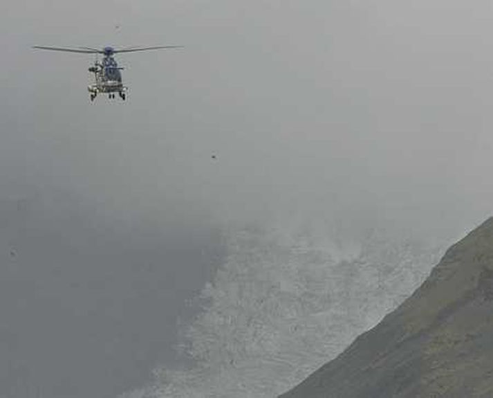 Þyrlan sótti mann með magasár