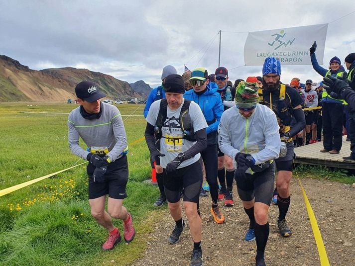 Örvar Steingrímsson ofurhlaupari, fyrir miðju, er meðal þeirra sem náði ekki að skrá sig í hlaupið.