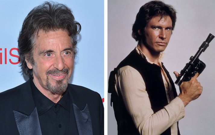 Al Pacino (t.v.) gaf hlutverkið frá sér, og það endaði hjá Harrison Ford.