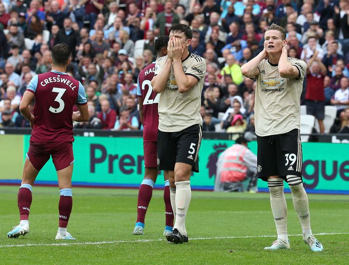 Leikmenn Man. Utd svekktir eftir annað mark West Ham.