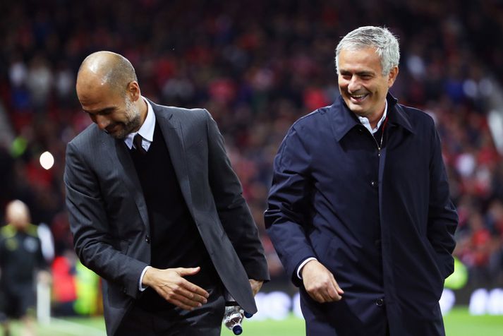 Mourinho ásamt Guardiola á góðri stundu.