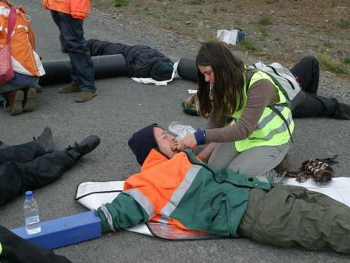 Frá mótmælum Saving Iceland