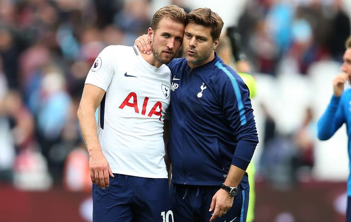 Komdu hérna, sæti. Pochettino væri til í að knúsa Kane allan daginn.