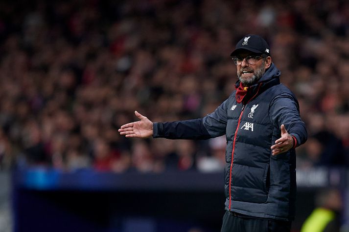 Jurgen Klopp á hliðarlínunni í vikunni gegn Atletico Madrid.