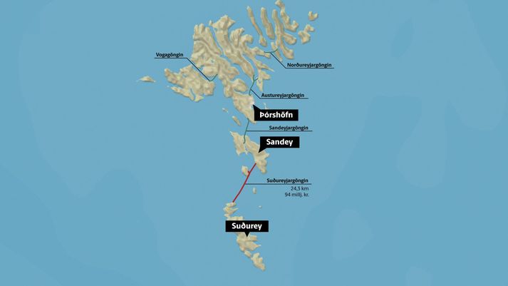 Með Suðureyjargöngum verður búið að tengja saman allar stærstu og fjölmennustu eyjar Færeyja.