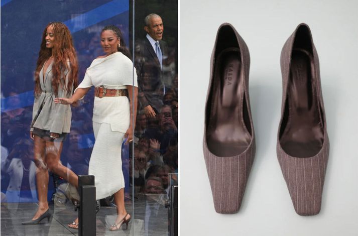 Systurnar Malia og Sasha Obama stálu senunni. (AP/Kalda)