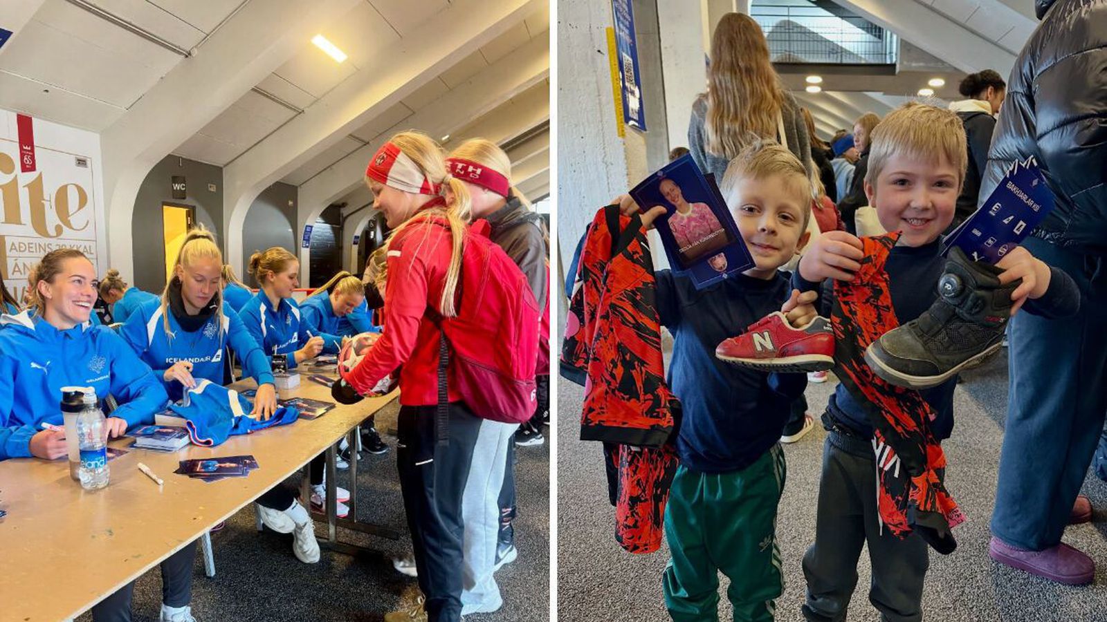 Stelpurnar okkar kættu hundruð að­dá­enda og Glódís gaf ó­vænta gjöf