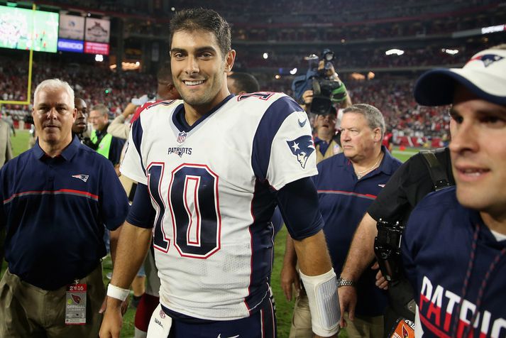 Jimmy Garoppolo fær nú risatækifæri til að sýna að hann er framtíðin hjá New England.