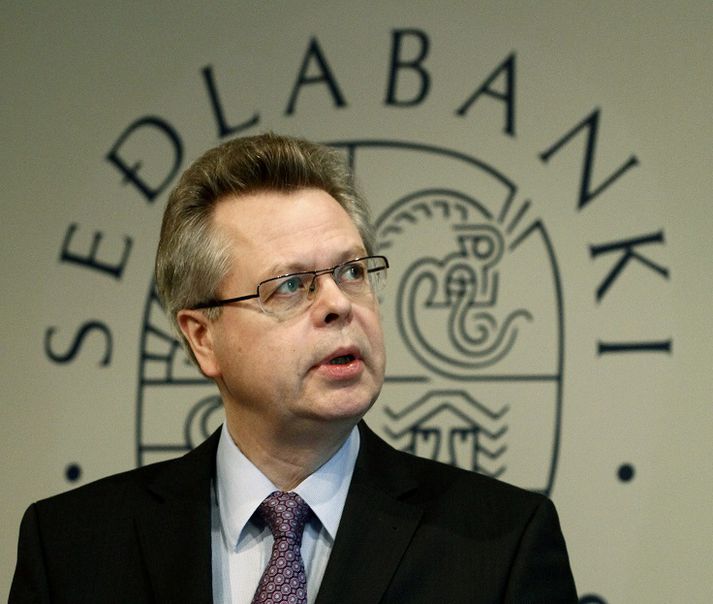 Már Guðmundsson seðlabankastjóri á fundi þar sem Fjármálastöðugleiki var kynntur í morgun.