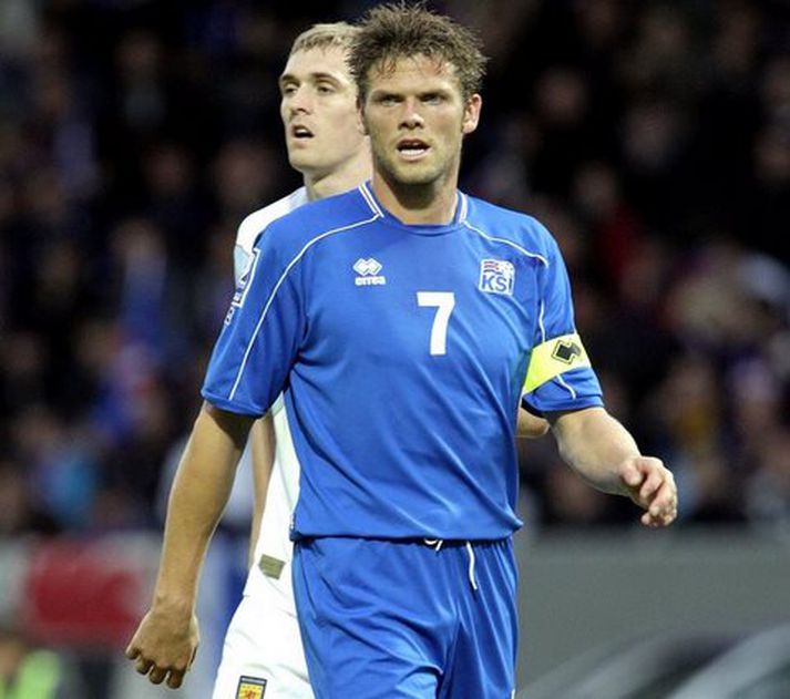 Hermann Hreiðarsson og Darren Fletcher í leiknum á miðvikudaginn.