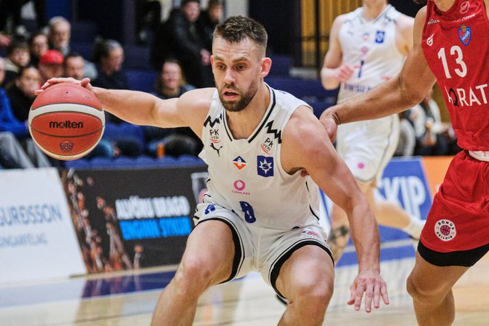 Ægir Þór Steinarsson var einni stoðsendingu frá þrennunni í kvöld.