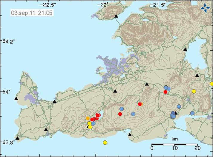 Borið hefur á litlum skjálftum á Reykjanesi í dag.