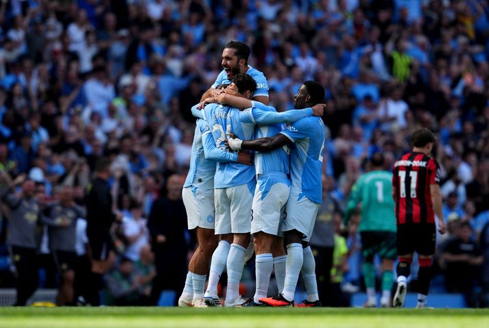 Miðverðirnir Josko Gvardiol og Marc Guehi skoruðu mörkin fyrir Man. City. 