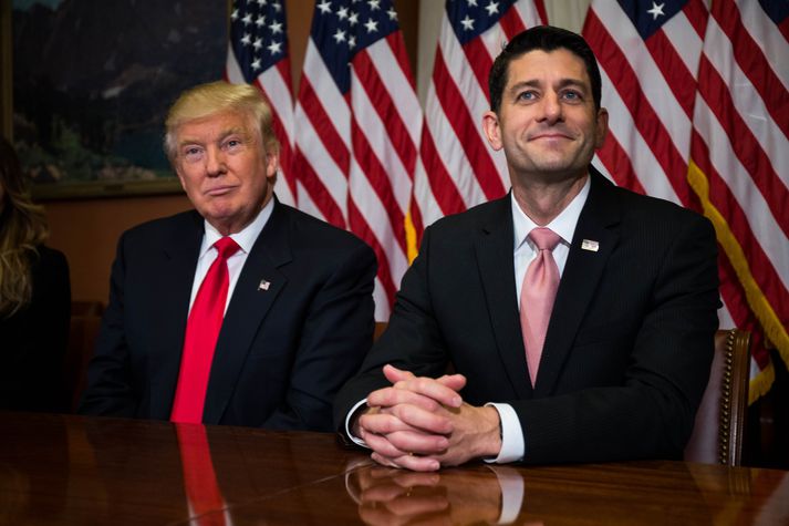 Donald Trump og fulltrúadeildarþingmaðurinn Paul Ryan.