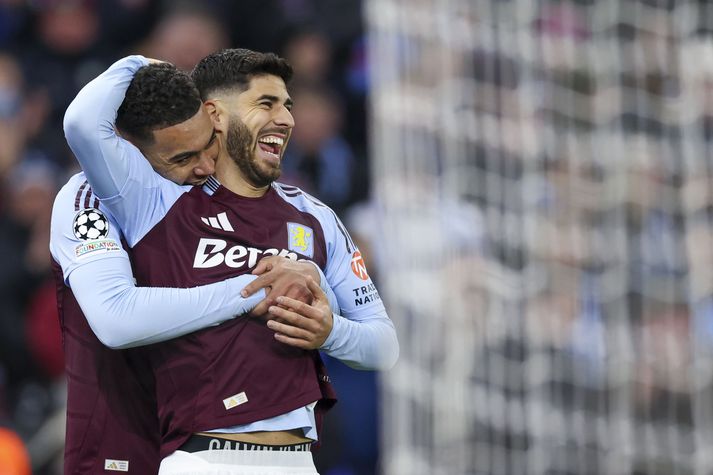 Asensio fagnar marki gegn Club Brugge í síðasta mánuði. Hann hefur skorað þrjú mörk í tveimur Meistaradeildarleikjum fyrir Aston Villa.