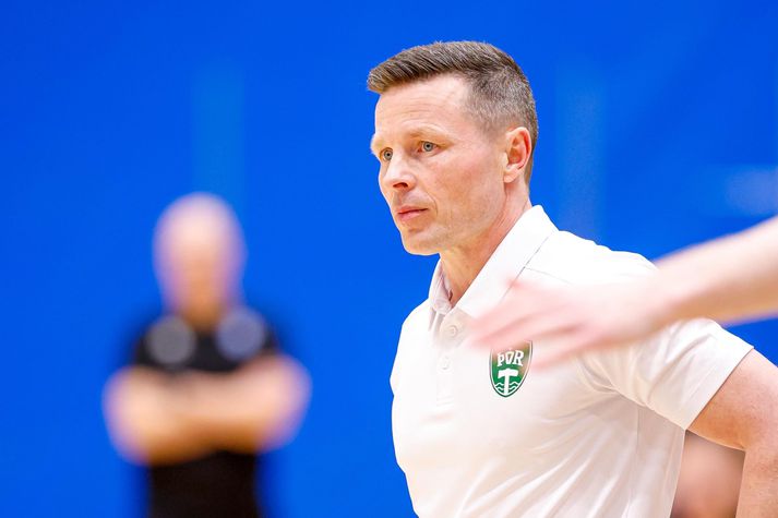 Lárus Jónsson, þjálfari Þór Þorlákshafnar, þurfti ekki að hafa miklar áhyggjur af liðinu í kvöld.