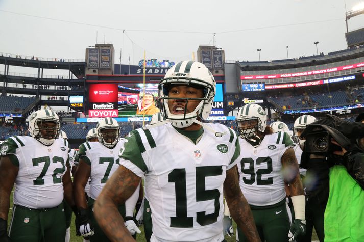 Brandon Marshall lék með NY Jets tvö síðustu tímabil.